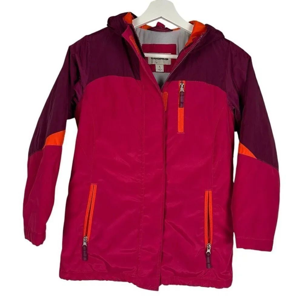 Lands' End Girls Pink Parka size Small 7-8